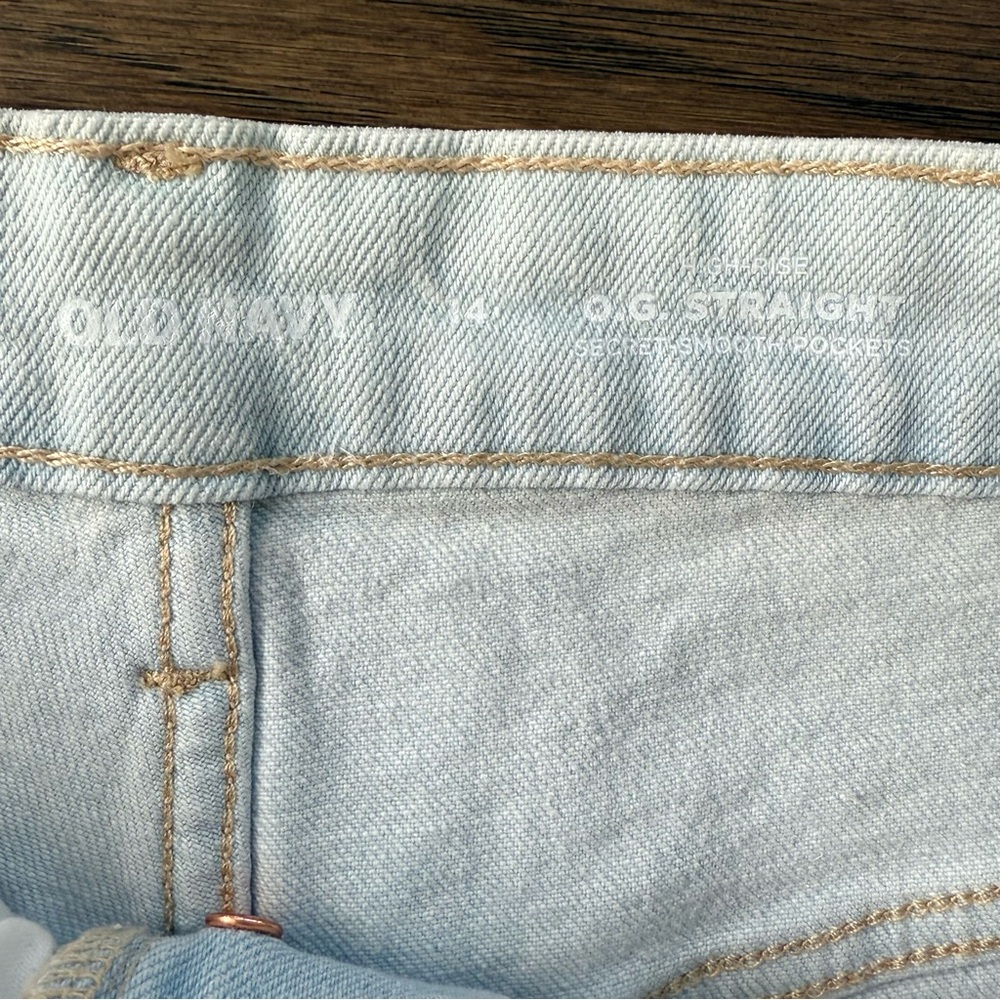 Old Navy Women's Denim High-Rise Button-Fly OG Straight Cut-Off Shorts Size 14 - Picture 10 of 12